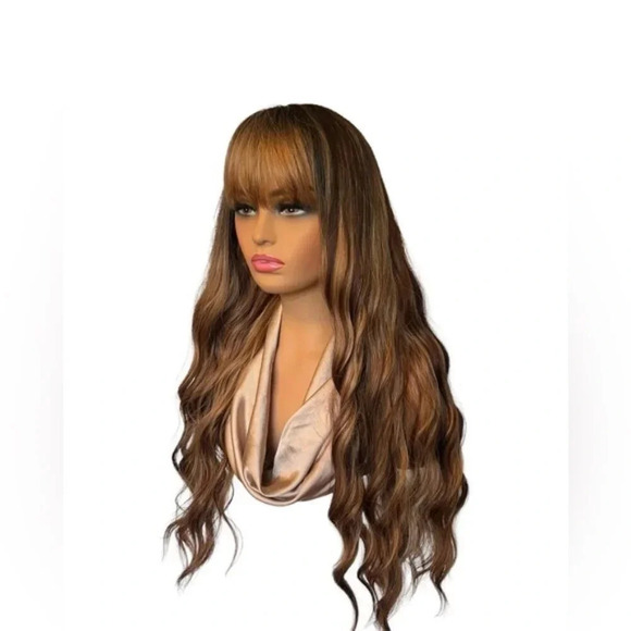 Long Wig Brown with Highlights 27” - Picture 4 of 12